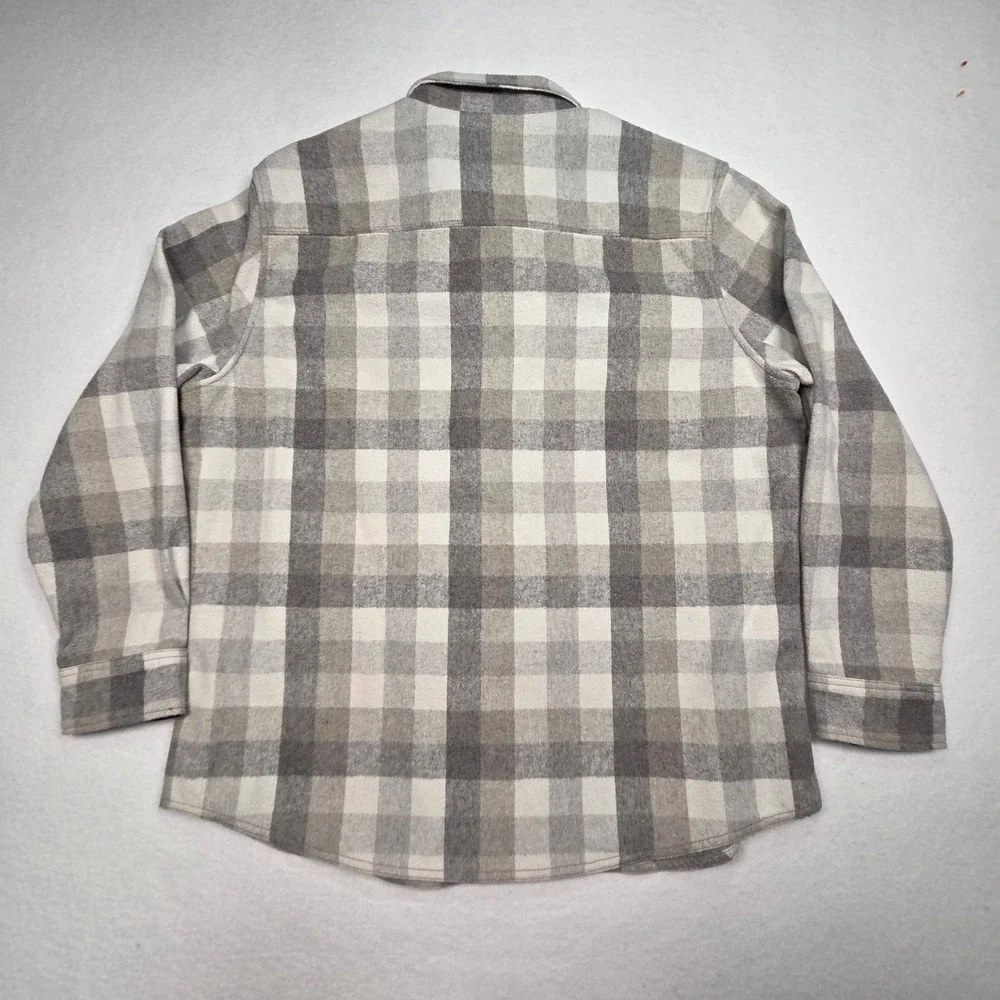 Jeremiah Flannel Shirt‎ Mens XL Gray Plaid Wool Blend Long Sleeve Button Up